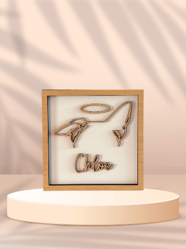 Customizable Dog Ears Framed 3D Wood Art: A Heartfelt Pet Memorial Gift